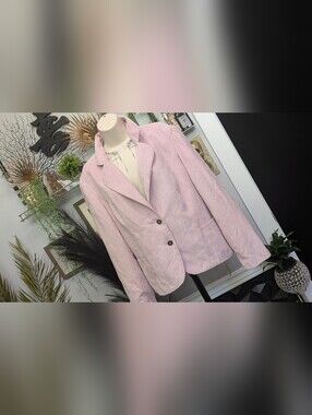 Chadwick's Pink Velour Blazer Jacket sz14/XL